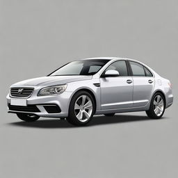 This is a high-quality digital art image of a modern saloon car, rendered in a reasonably realistic style