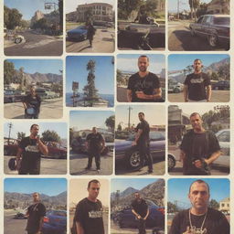 An Instagram page interface for Michael De Santa from Grand Theft Auto V. The page has his profile photo and images showcasing scenes of his daily life and his adventures in Los Santos in Grand Theft Auto style.