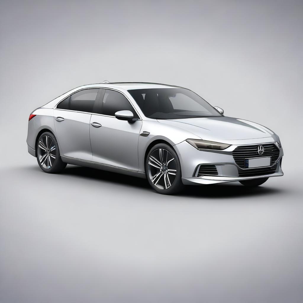 A high-quality digital art image of a modern, hydrogen-powered saloon car