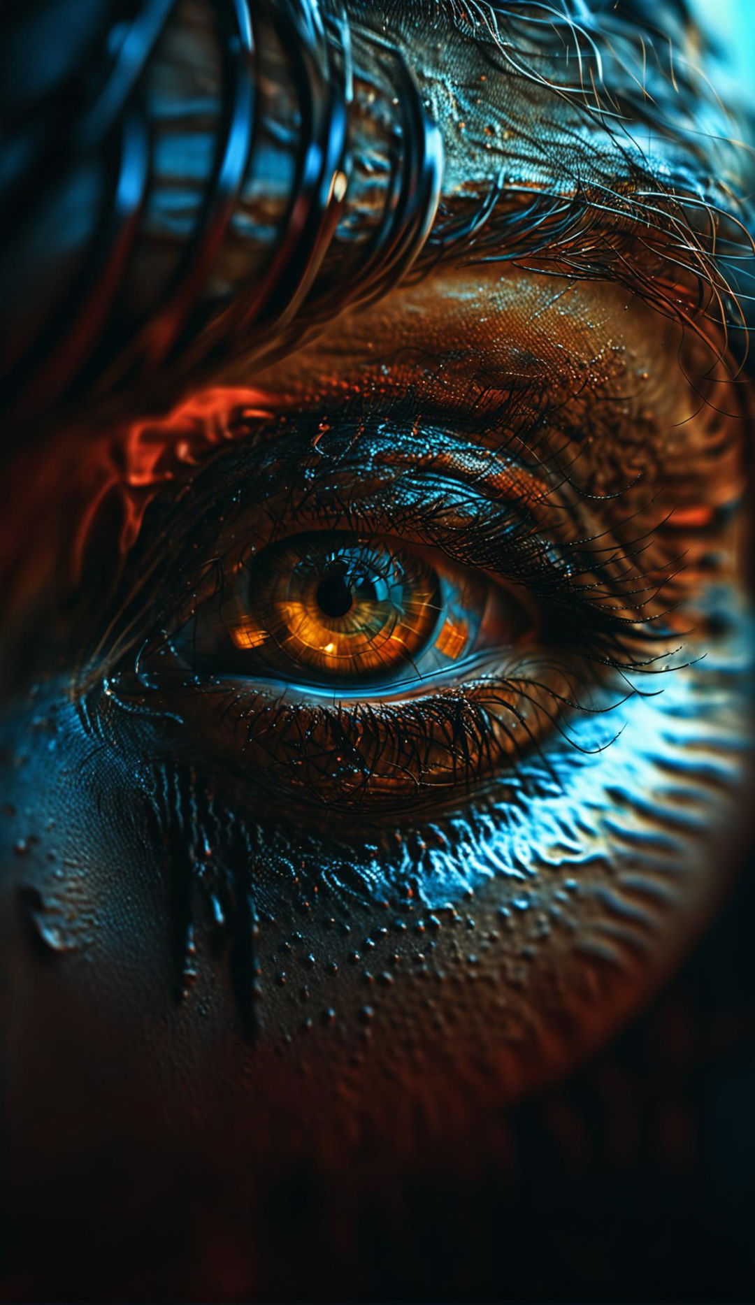 A 4K, HD portrait photograph with strikingly realistic and symmetrical eyes as its focal point. Rendered using Redshift for photorealism and lit with cinematic lighting for a film-like aesthetic.