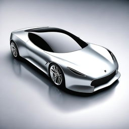 A high-quality digital art image of a sleek, silver sports car, rendered in a reasonably realistic style