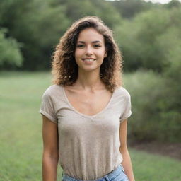 An image of a girl posing in a natural and relaxed manner