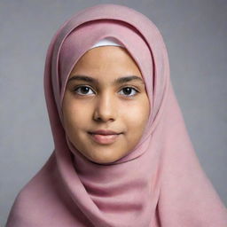 An image of a confident young girl wearing a hijab