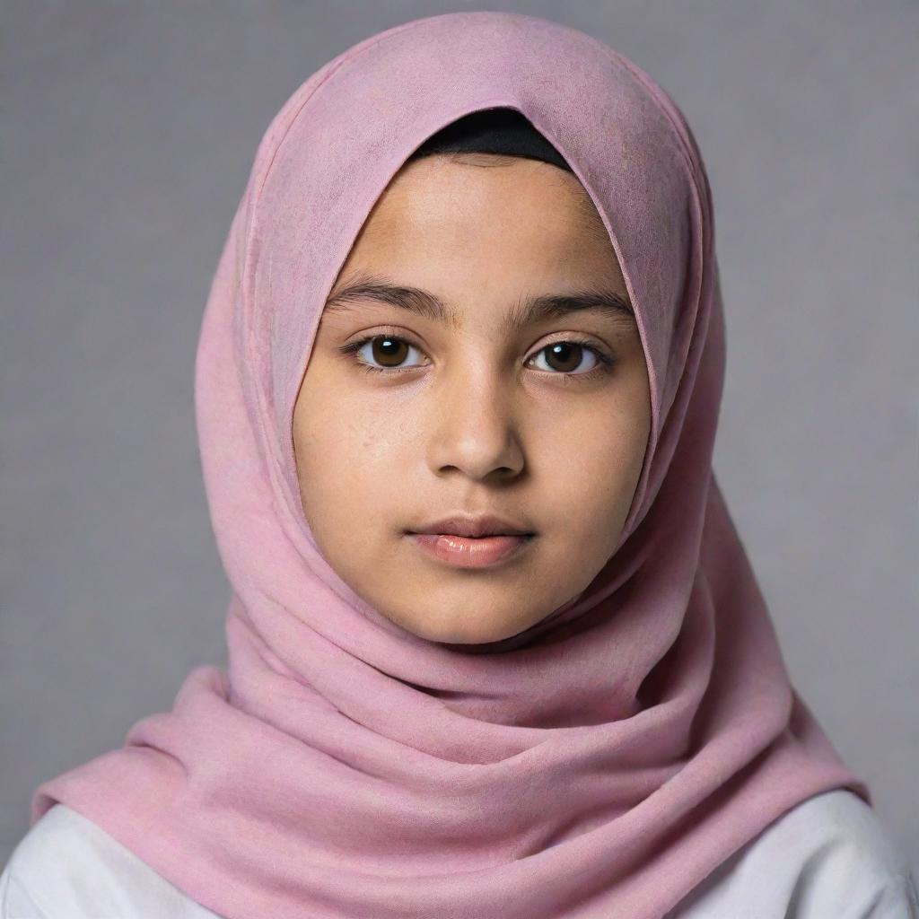 An image of a confident young girl wearing a hijab