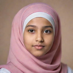 An image of a confident young girl wearing a hijab