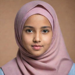 An image of a confident young girl wearing a hijab