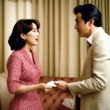 The romantic comedy film ends with a heartwarming scene of the protagonist's wife giving him a humorous curtain lecture about forgetting their anniversary.