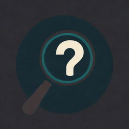 Generate a profile picture featuring symbols of mystery as well as unsolved crime. Include a magnifying glass, a question mark, and a dark, moody, and intriguing color scheme.