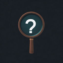 Generate a profile picture featuring symbols of mystery as well as unsolved crime. Include a magnifying glass, a question mark, and a dark, moody, and intriguing color scheme.