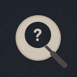 Generate a profile picture featuring symbols of mystery as well as unsolved crime. Include a magnifying glass, a question mark, and a dark, moody, and intriguing color scheme.