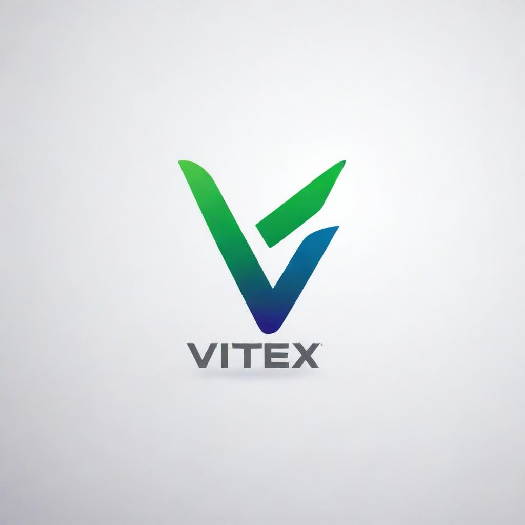 A logo for a company named Vitex. It should incorporate sleek, modern design features, with a hint of tech elements.