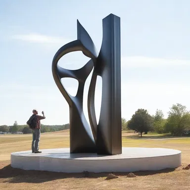 The artist incorporated a signaling device into their sculpture to represent communication and connection.