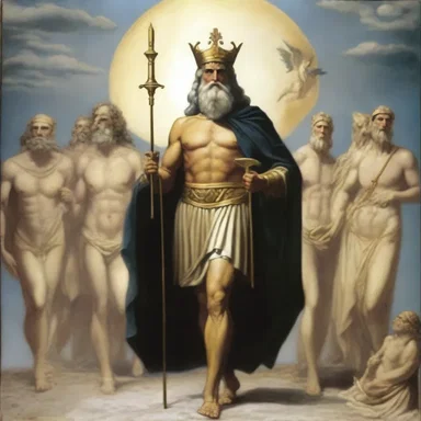 According to Greek mythology, the gods would occasionally descend to Earth in their dress uniforms to enforce divine laws and judgments.
