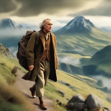 In J.R.R. Tolkien's novel 'The Hobbit,' Bilbo Baggins and his companions journeyed across the ridgeline of the Misty Mountains.