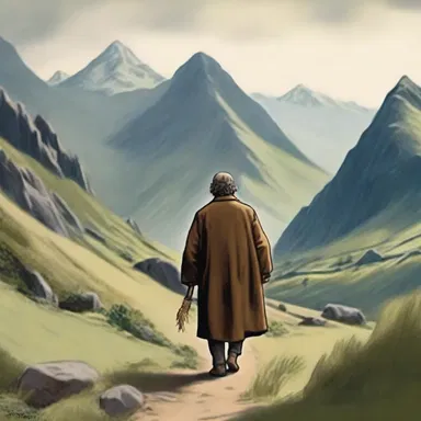 In J.R.R. Tolkien's novel 'The Hobbit,' Bilbo Baggins and his companions journeyed across the ridgeline of the Misty Mountains.