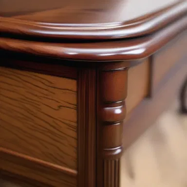 The rubbing motion on the surface of the wood furniture creates a smooth finish.