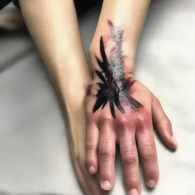 The character used a rubbing technique to heal wounds and restore energy.