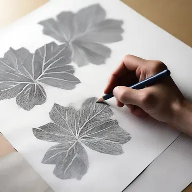 The artist used rubbing as a technique to transfer the texture of an object onto paper.