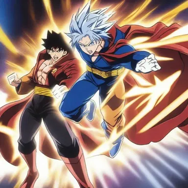 The anime series showcased a climactic battle scene filled with intense rubbing of the characters' superpowers against each other, creating a dazzling display of energy.