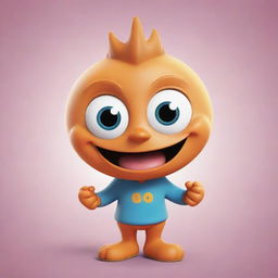 Generate an image of 'Banee', a playful and friendly cartoon character with bright eyes, a wide smile, and an energetic demeanor.