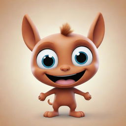 Generate an image of 'Banee', a playful and friendly cartoon character with bright eyes, a wide smile, and an energetic demeanor.