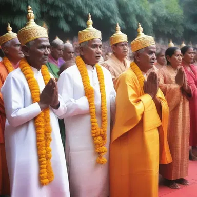 During the religious ceremony, the devotees chanted unceasingly in praise of their deity.
