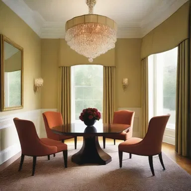 The author described the room as being furnished with a squarely shaped table and chairs.