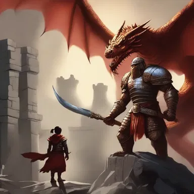 The brave warrior faced the dragon squarely, determined to protect the kingdom.