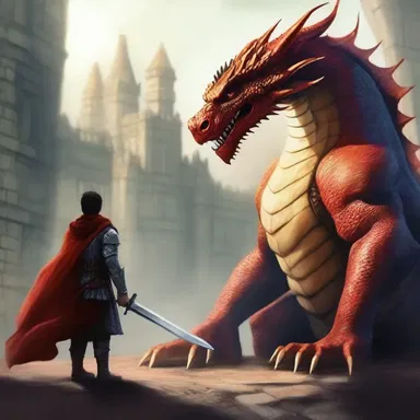 The brave warrior faced the dragon squarely, determined to protect the kingdom.