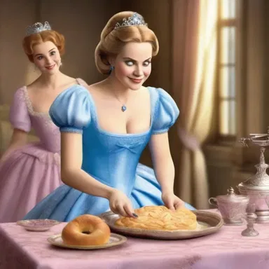 In the film Cinderella, the main character is forced to perform manual labor as a servant to her stepmother and stepsisters.
