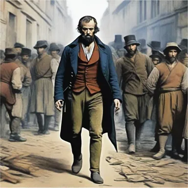 In the novel Les Misérables, the protagonist Jean Valjean is sentenced to hard labor, which involves various forms of manual labor.