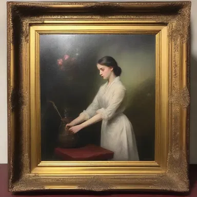 The dry cleaner meticulously cleaned the delicate oil painting, ensuring its preservation and beauty.