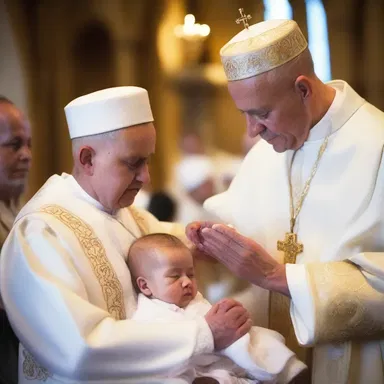 During the baptism ceremony, the priest gently dabbed water on the baby's forehead as a symbol of purification.