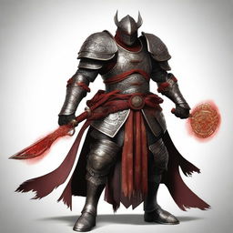 This is a high-quality digital art image showcasing a Yuan-Ti Bloodhunter outfitted in half plate armor