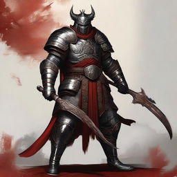 This is a high-quality digital art image showcasing a Yuan-Ti Bloodhunter outfitted in half plate armor