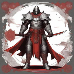 The image is a high-quality digital art piece featuring a Yuan-Ti Pureblood Bloodhunter, sans helmet, in half plate armor