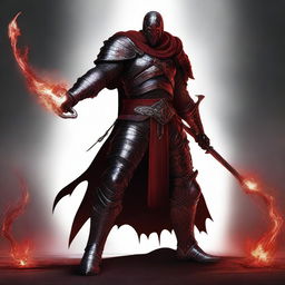 This digital art image of highest quality portrays a half-human, half-snake man Bloodhunter, helmetless and clad in half plate armor