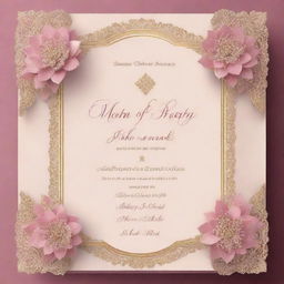 Generate an elegant wedding invitation card for a couple named Mehak and Rohit, dated for the 24th of February, 2024. The design should be traditional and romantic, with elaborate text script.