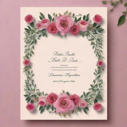 Generate an elegant wedding invitation card for a couple named Mehak and Rohit, dated for the 24th of February, 2024. The design should be traditional and romantic, with elaborate text script.