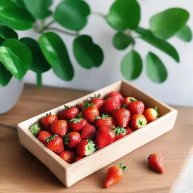 She decided to ripen her strawberries in a stylish wooden fruit basket.