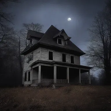 The haunted house seemed to ripen with terror as darkness fell upon it.
