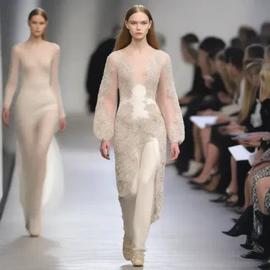 The fashion designer incorporated a small glans-shaped decoration into her latest collection, adding an elegant touch to her garments.