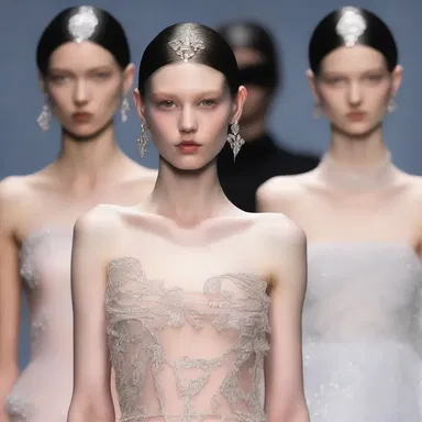 The fashion designer incorporated a small glans-shaped decoration into her latest collection, adding an elegant touch to her garments.