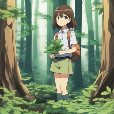 In the anime series, the protagonist encounters an endemic plant species that can only be found in a hidden forest.