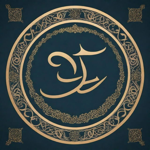 Arabic calligraphy of the phrase 'لا تَحْزَنْ إِنَّ اللَّهَ مَعَنَا', elegantly illustrated in a style showcasing classic Middle Eastern artistry.