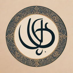 Arabic calligraphy of the phrase 'لا تَحْزَنْ إِنَّ اللَّهَ مَعَنَا', elegantly illustrated in a style showcasing classic Middle Eastern artistry.