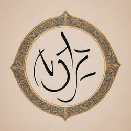 Arabic calligraphy of the phrase 'لا تَحْزَنْ إِنَّ اللَّهَ مَعَنَا', elegantly illustrated in a style showcasing classic Middle Eastern artistry.