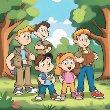 In the cartoon show, the group of friends went on a reconnaissance mission to find clues and uncover the mystery.