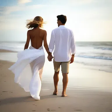 As the couple strolled along the beach, the gentle breeze carried away small flecks of scurf from their skin.