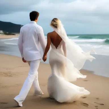 As the couple strolled along the beach, the gentle breeze carried away small flecks of scurf from their skin.